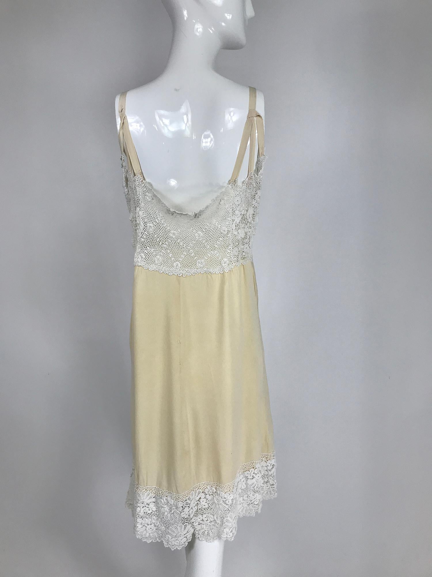 1920s Irish Lace Hand Crocheted Wedding Dress Day Dress Set 10