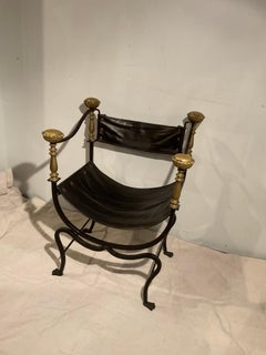 1920s Iron And Brass Savonarola Chair