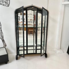 1920s Iron and Glass Art Deco Vitrine