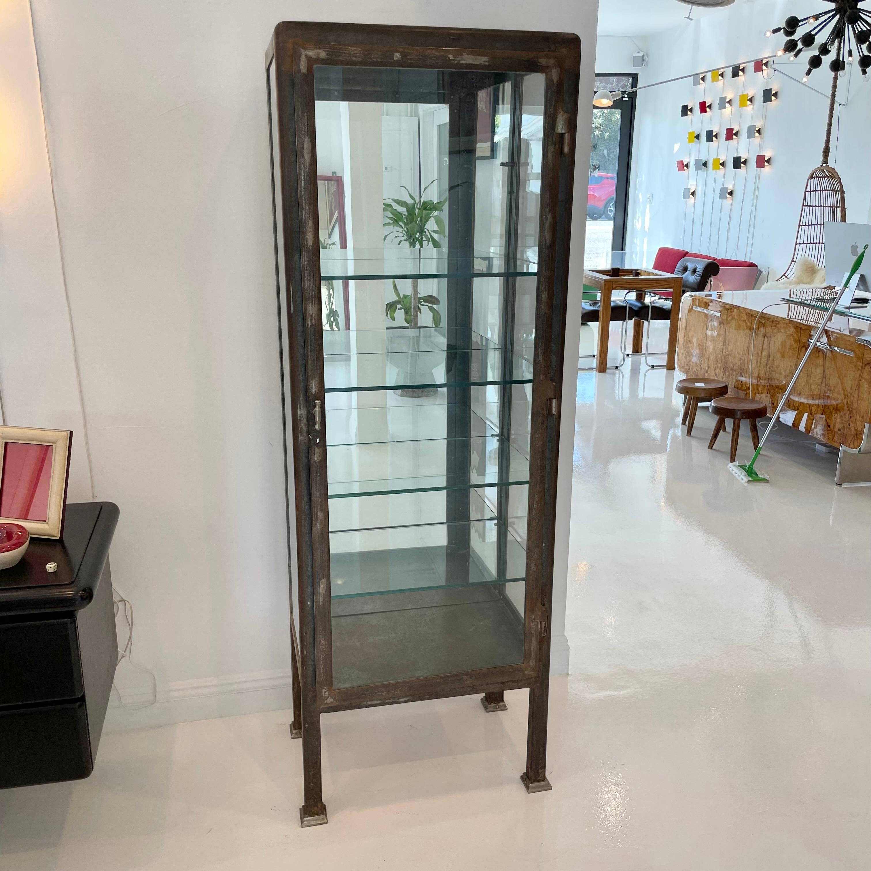 Early 20th Century Iron and Glass Vitrine, 1920s Argentina For Sale