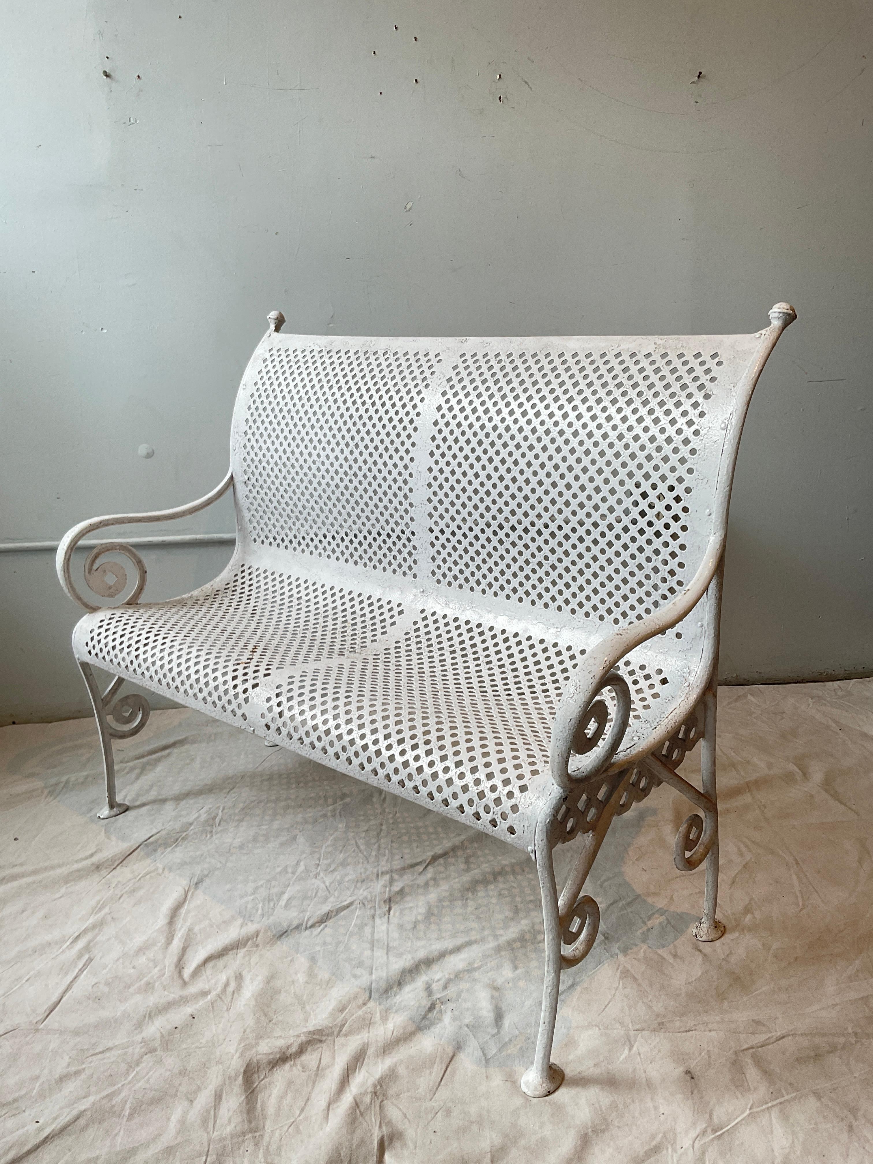 Early 20th Century 1920s Iron Garden Bench For Sale