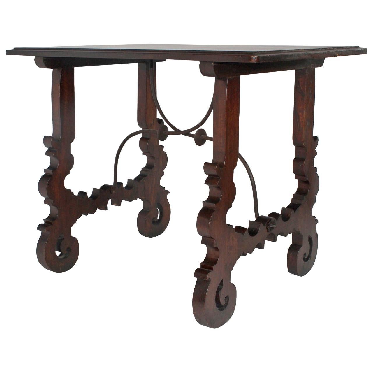 1920s Iron Stretcher Spanish Table