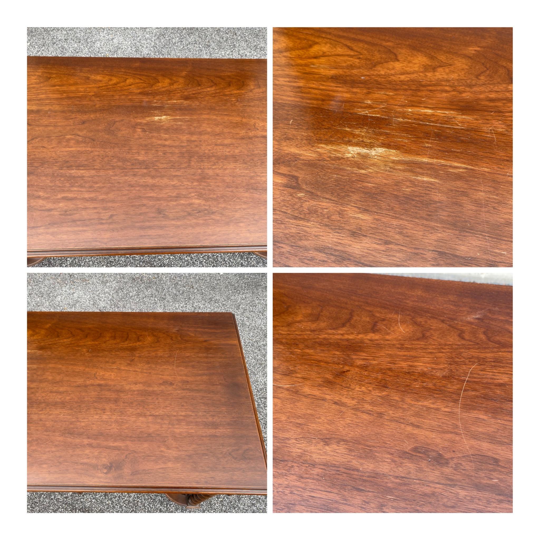 1920s Irving & Casson Solid Walnut Barley Twist Console Library Table 2