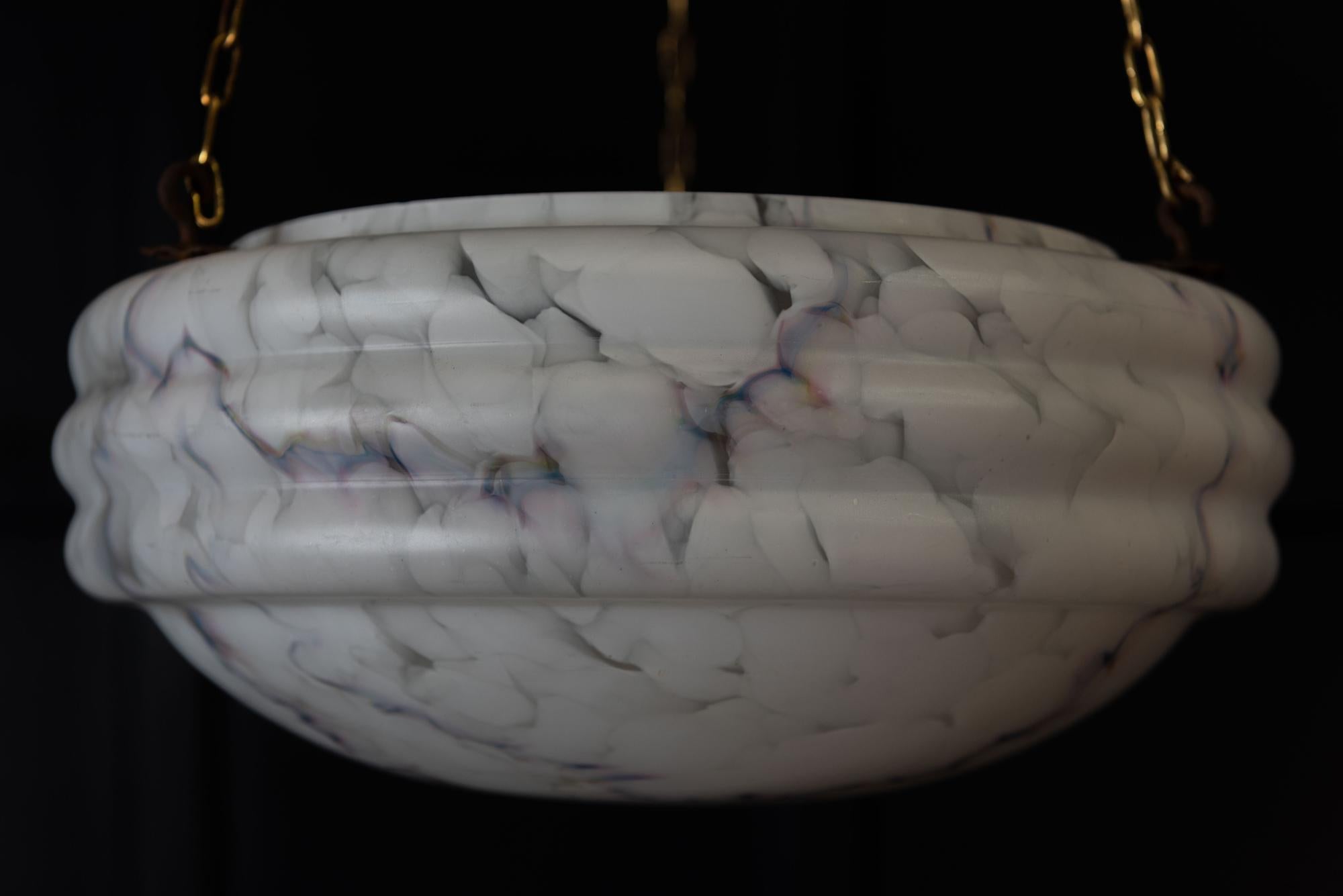 1920s Italian Alabaster Plaffonier Light Shade 2