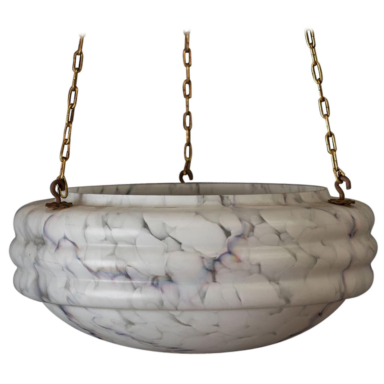 1920s Italian Alabaster Plaffonier Light Shade