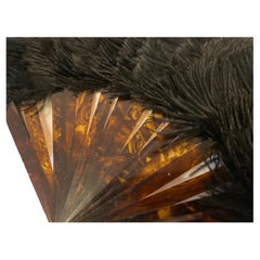 1920s Italian Art Deco Feather Fan with Faux Tortoiseshell Staves