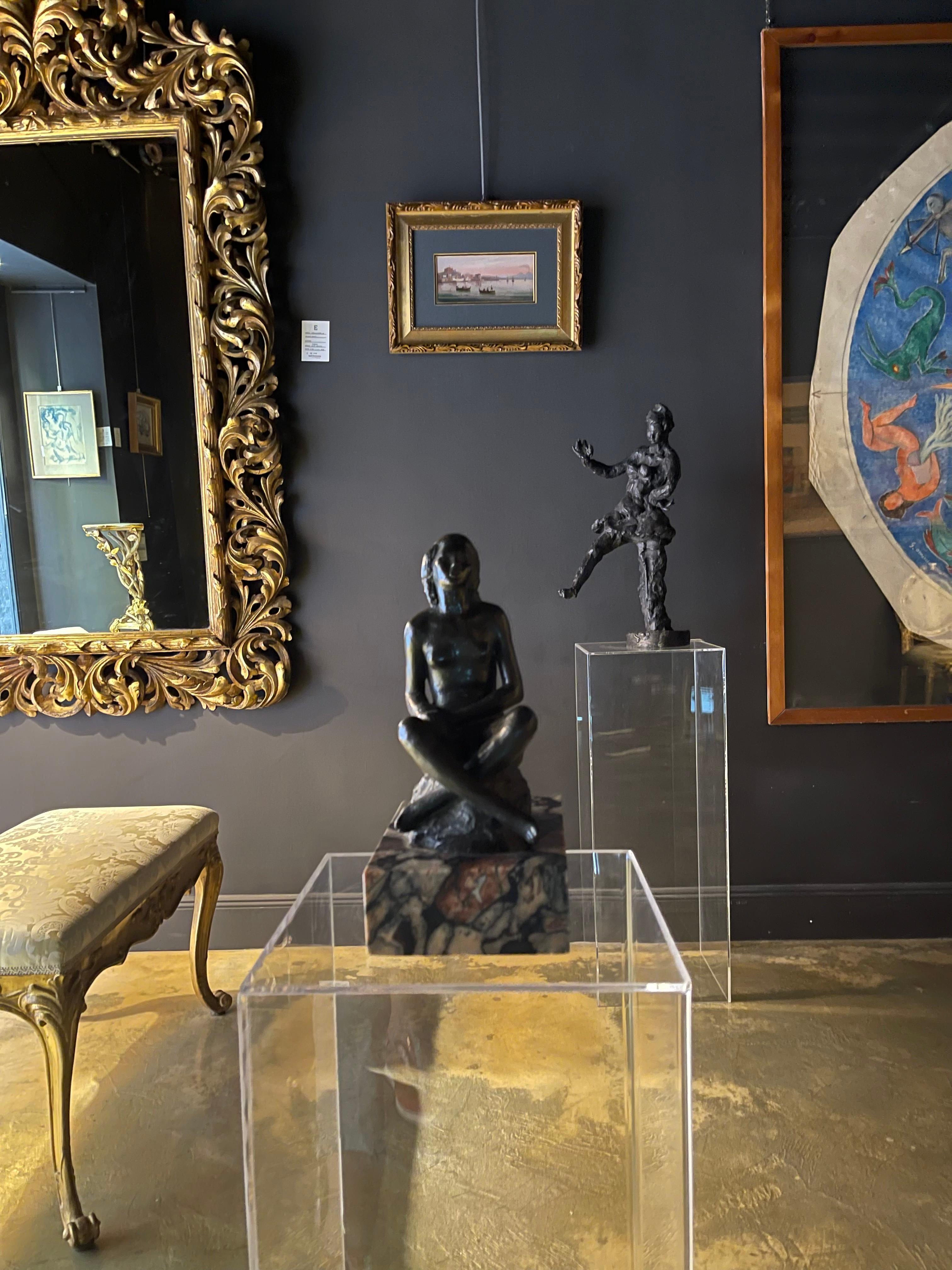 1920s Italian Art Decò Signed Bronze Sculpture Nude of Woman For Sale 7