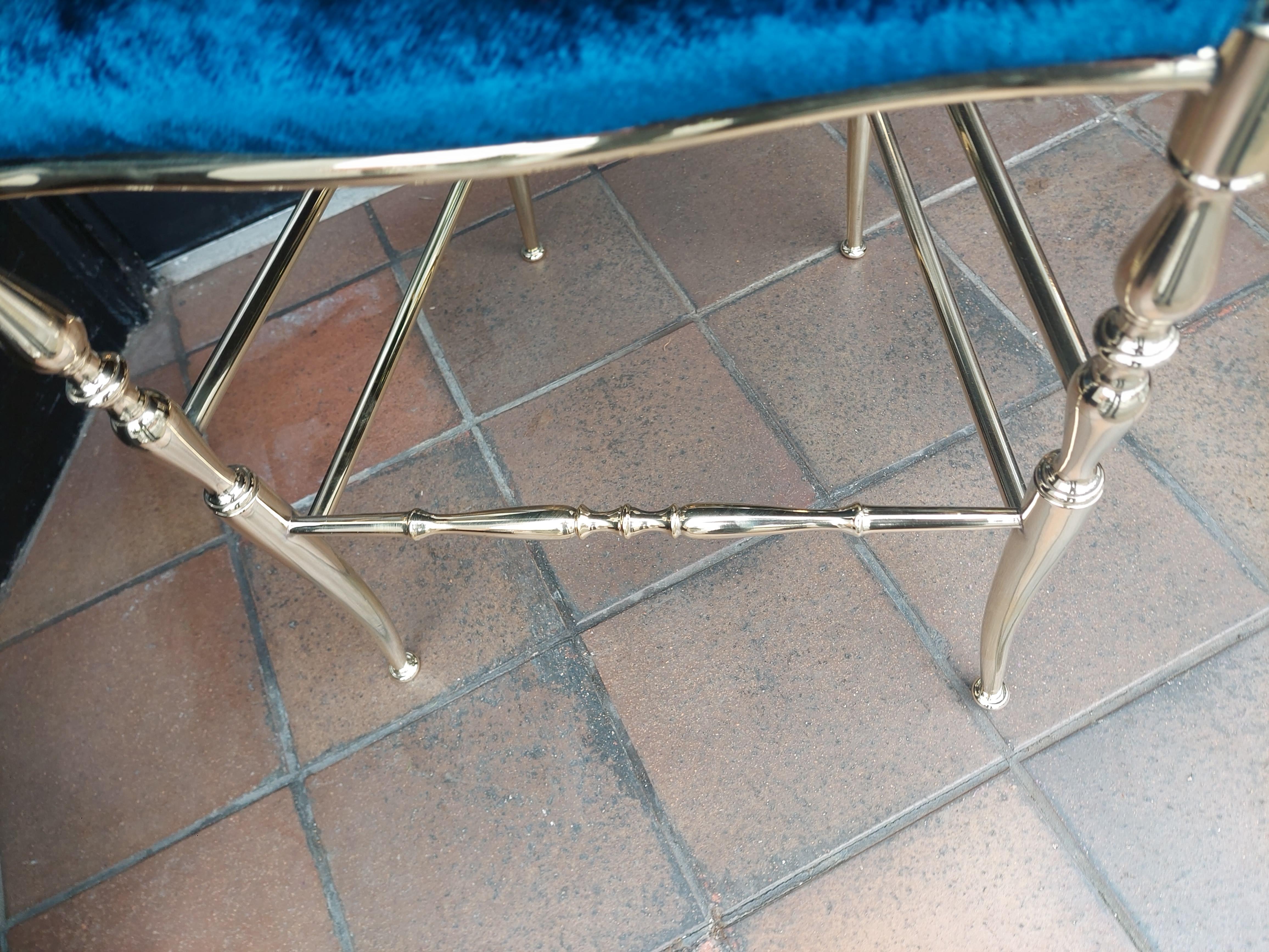 1920's Italian Brass Salon Chair In Good Condition For Sale In Altrincham, GB