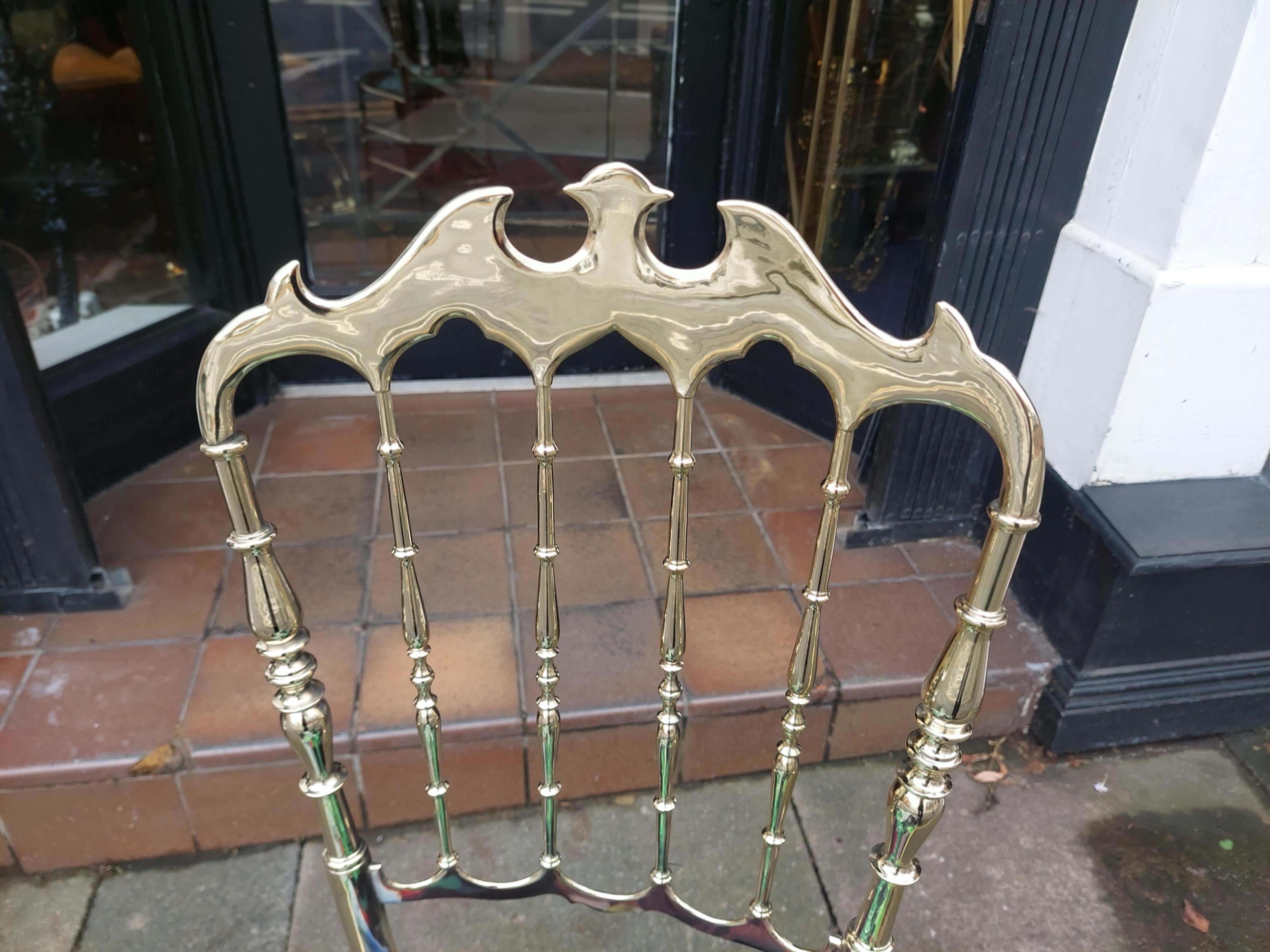 1920's Italian Brass Salon Chair For Sale 1