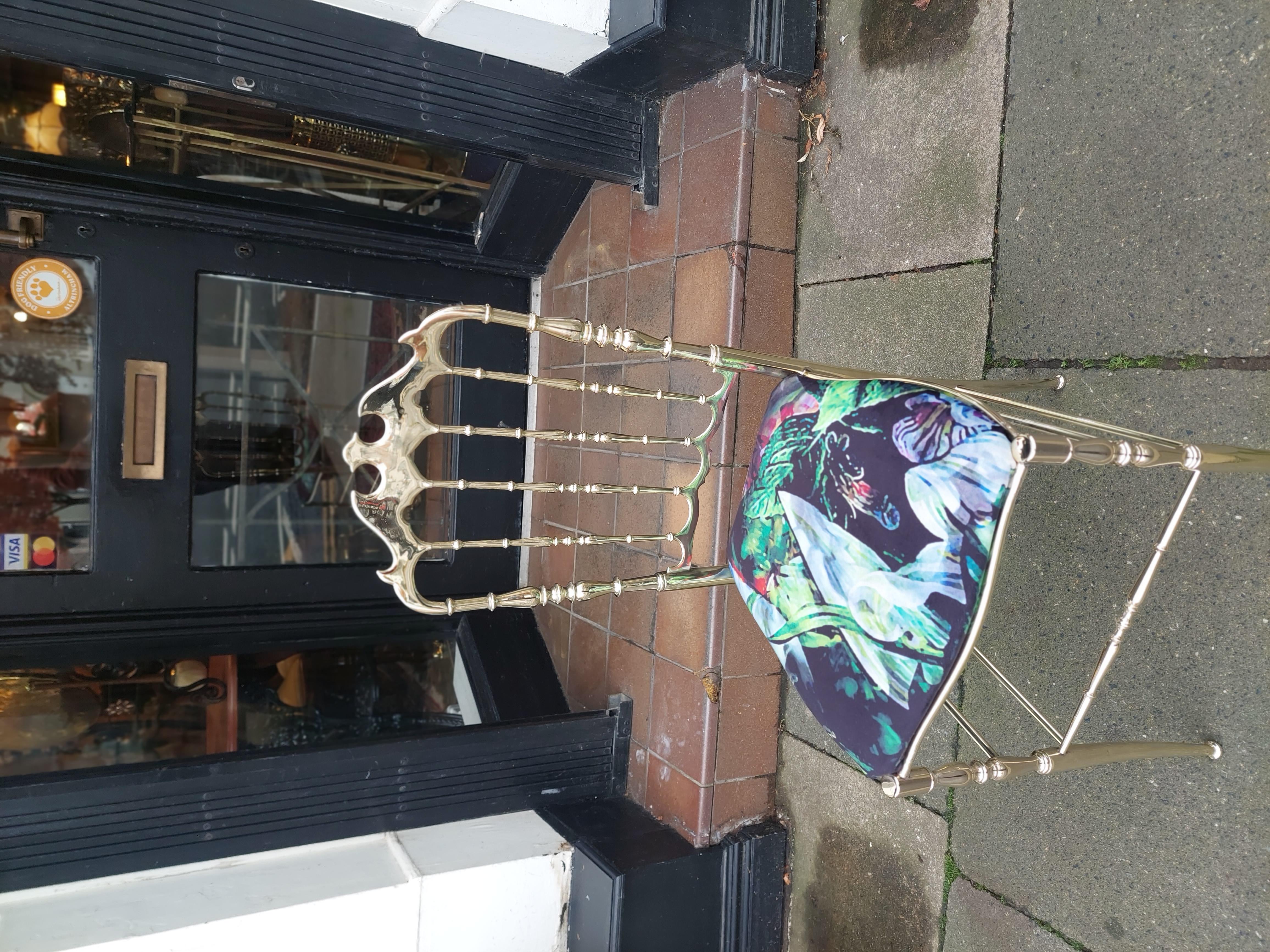 1920's Italian Brass Salon Chair For Sale 3