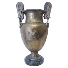 1920s Italian Bronze and Marble Vase