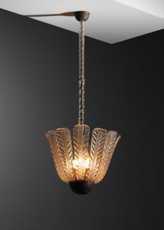 1920s Italian chandelier attributed to Tomaso Buzzi leaf motif, 1920s–30s