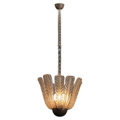 1920s Italian chandelier attributed to Tomaso Buzzi leaf motif, 1920s–30s