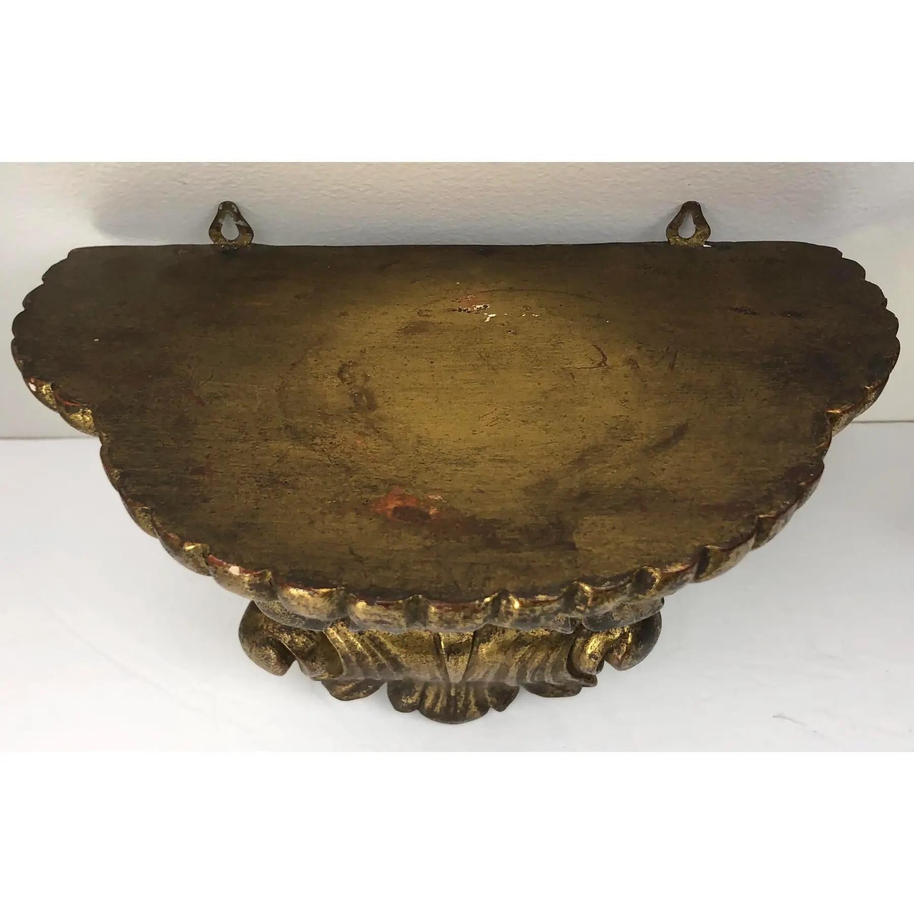 1920’s Italian Gilt Plaster Wall Brackets - a Pair For Sale 1