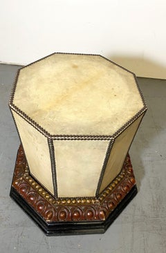 1920's Italian Leather and Wood Stand