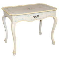 1920's Italian Paint Decorated Venetian Painted Writing Desk