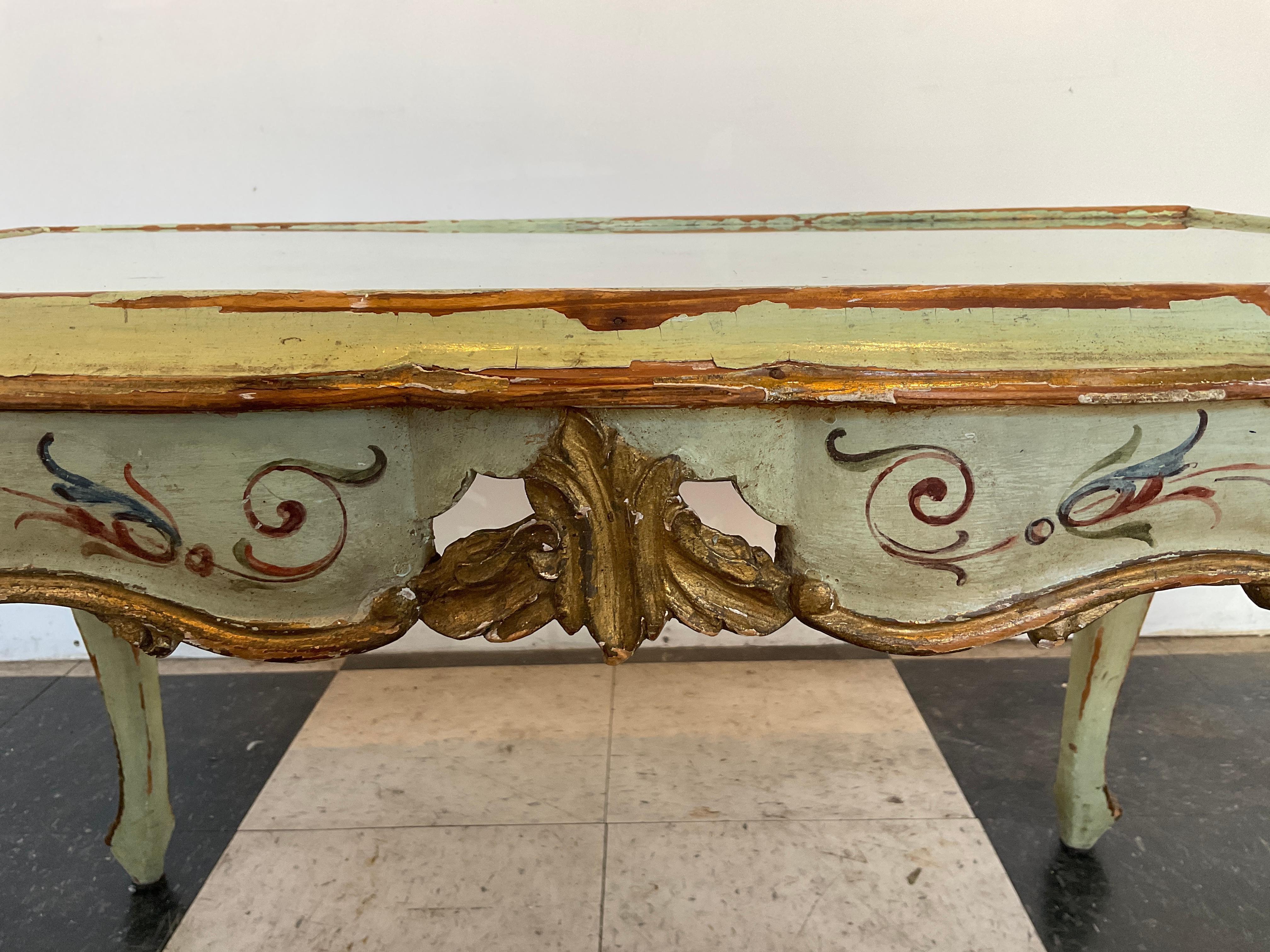 1920s Italian Painted Coffee Table For Sale 4