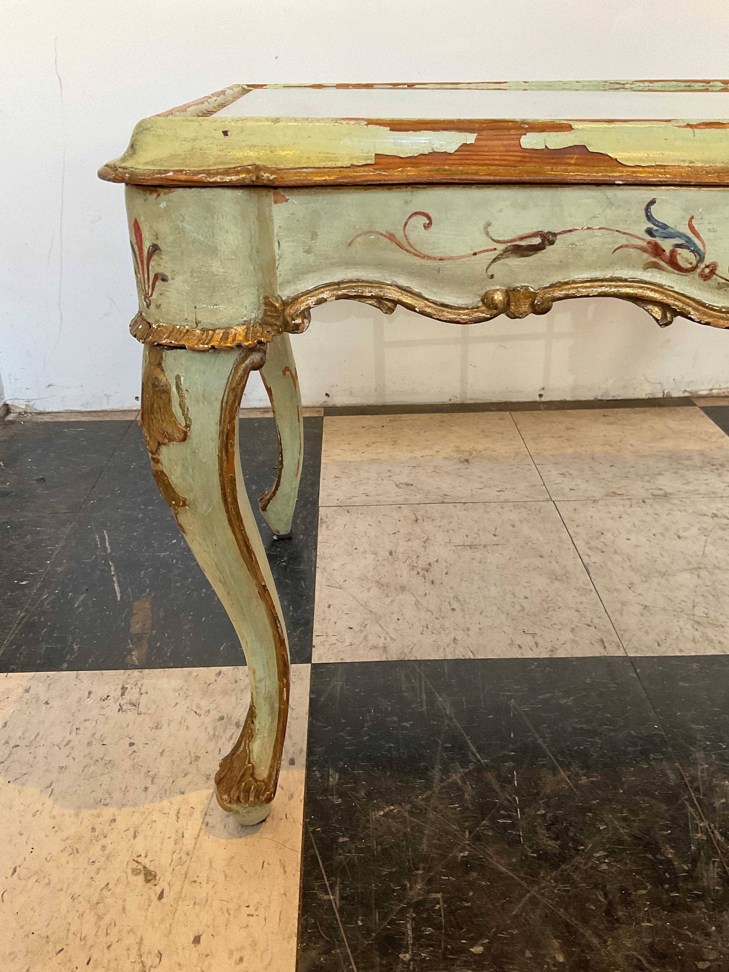1920s Italian Painted Coffee Table For Sale 6