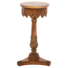 1920s Italian Ponderosa Pine Pedestal Table with Scalloped Apron