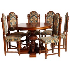 Used 1930s Renaissance Extendable Table & Chairs by Michele Bonciani Cascina, Tuscany