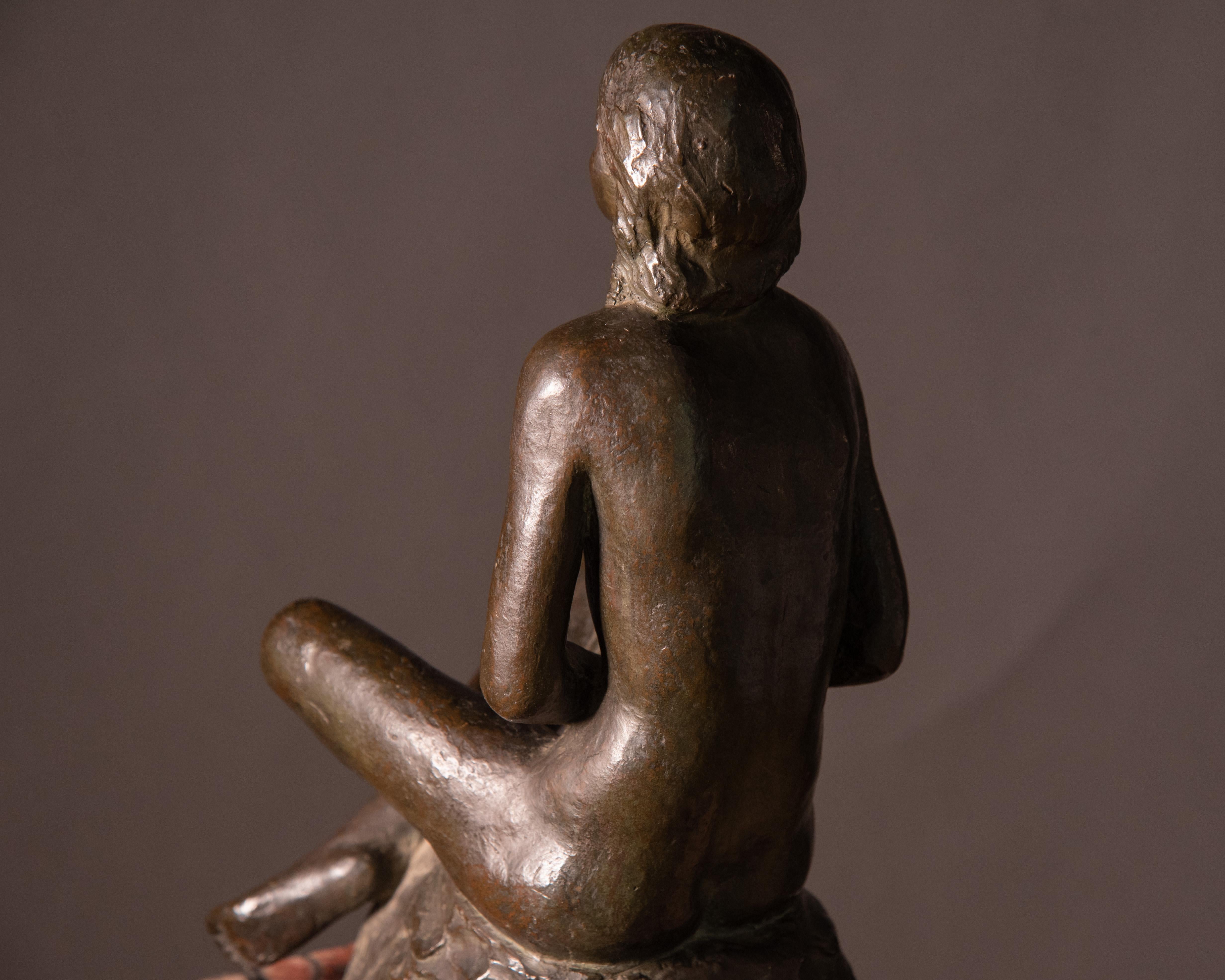 1920s Italian Art Decò Signed Bronze Sculpture Nude of Woman For Sale 2