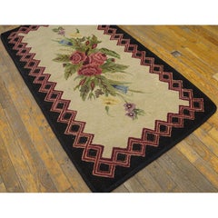 Alfombra antigua de gancho americano 2' 6" x 4' 7"