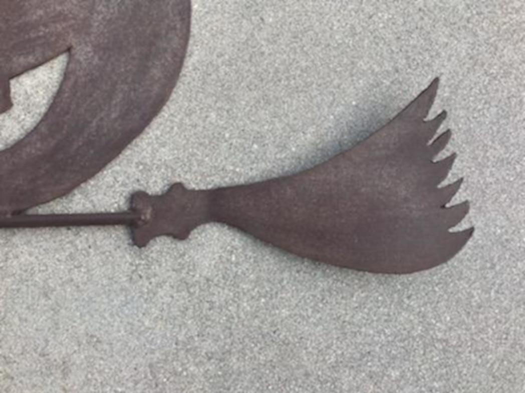 American 1920s Jack O-Lantern on Witches Broom Weather Vane