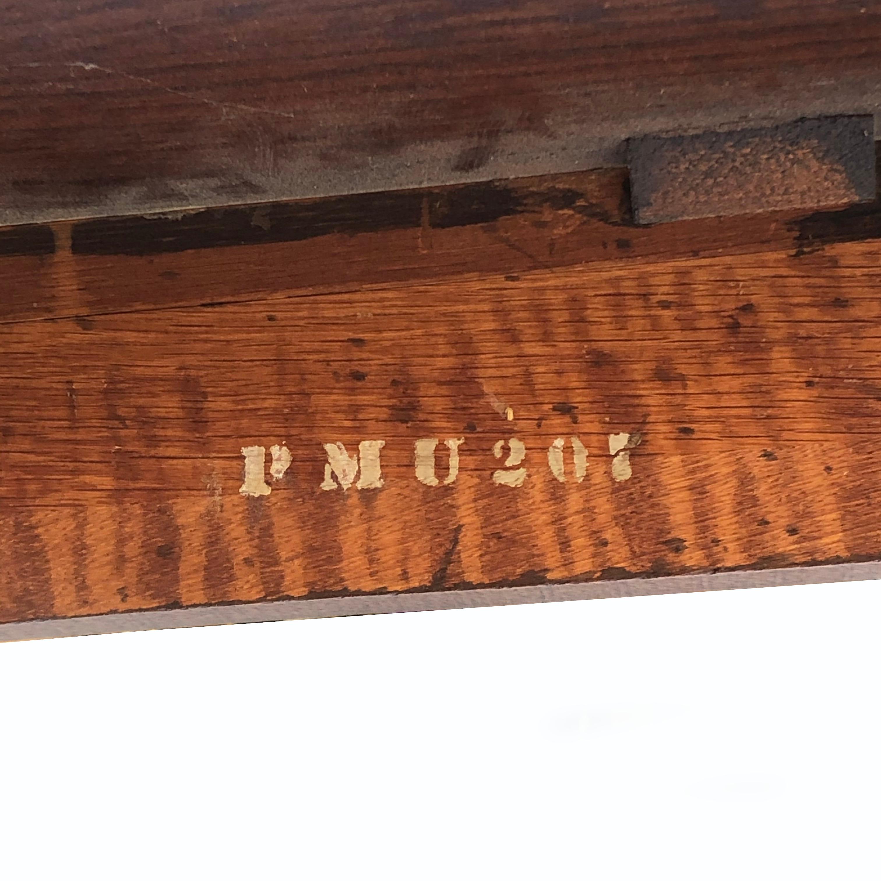 1920s Jacobean Oak Trestle Library Table by Romweber for Purdue University 3