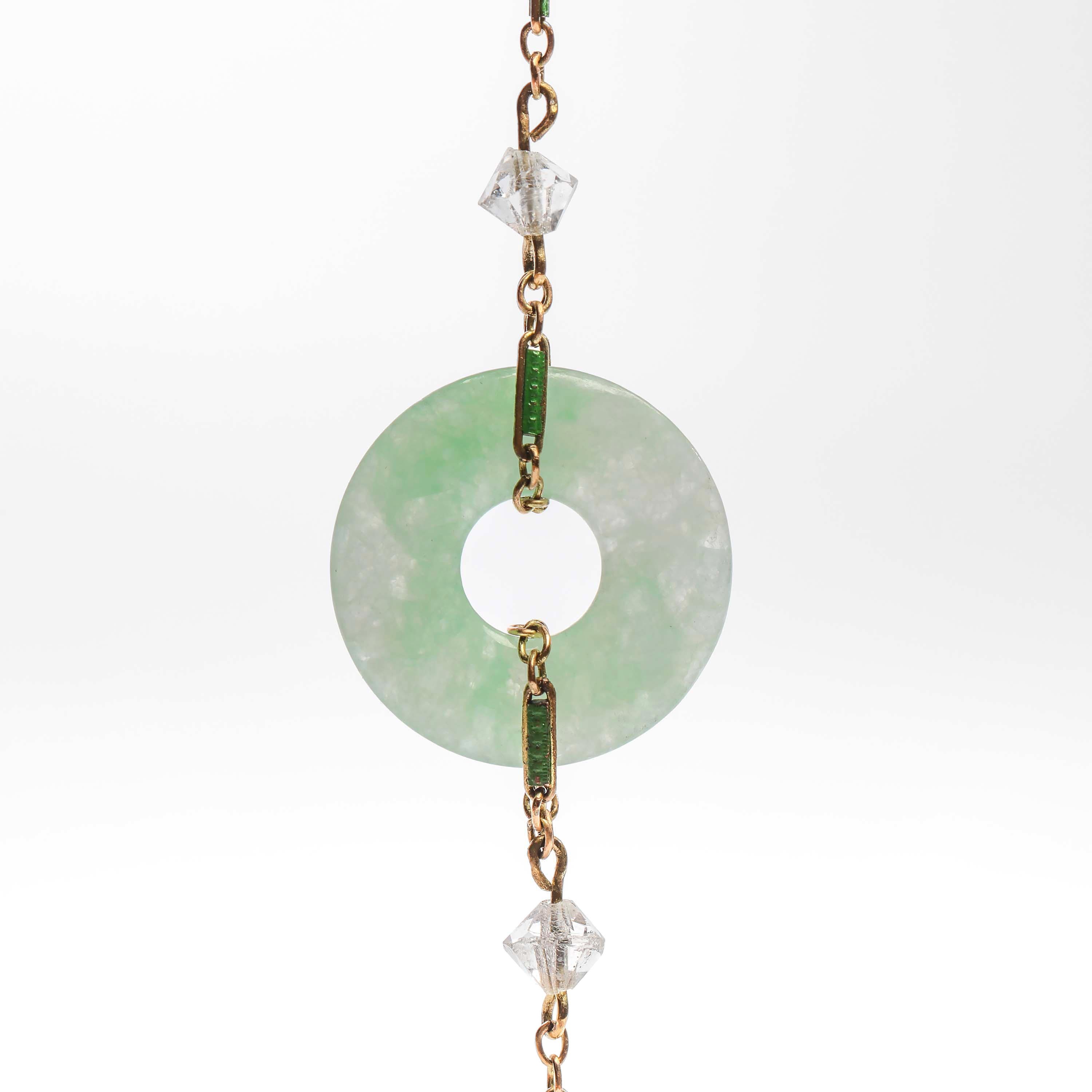 Bead 1920s Jade Necklace with Pearls and Coral