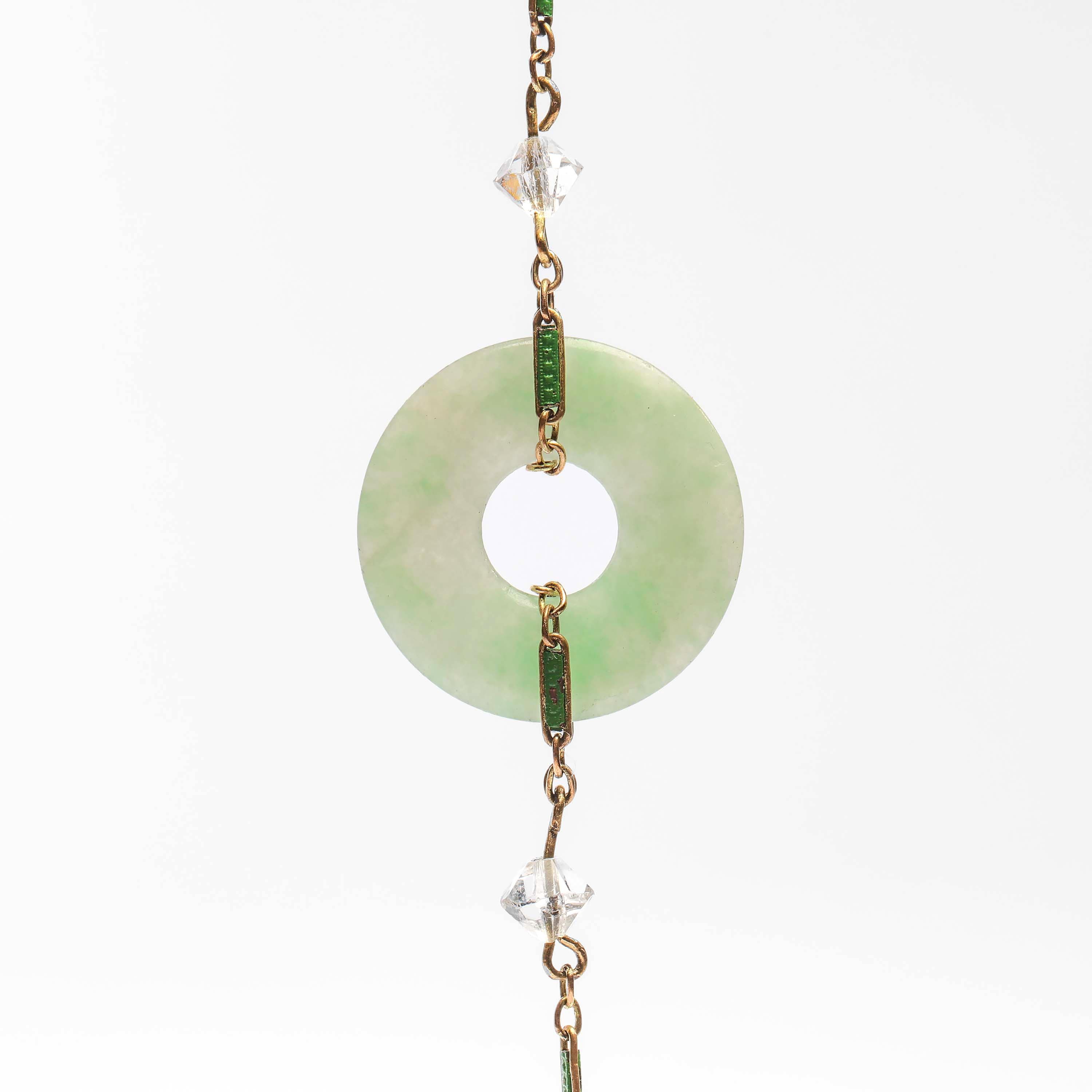 1920s Jade Necklace with Pearls and Coral In Excellent Condition In Southbury, CT