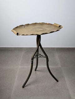 1920s Japanese Art Nouveau Table Bronze and Brass with Dragonfly Motif
