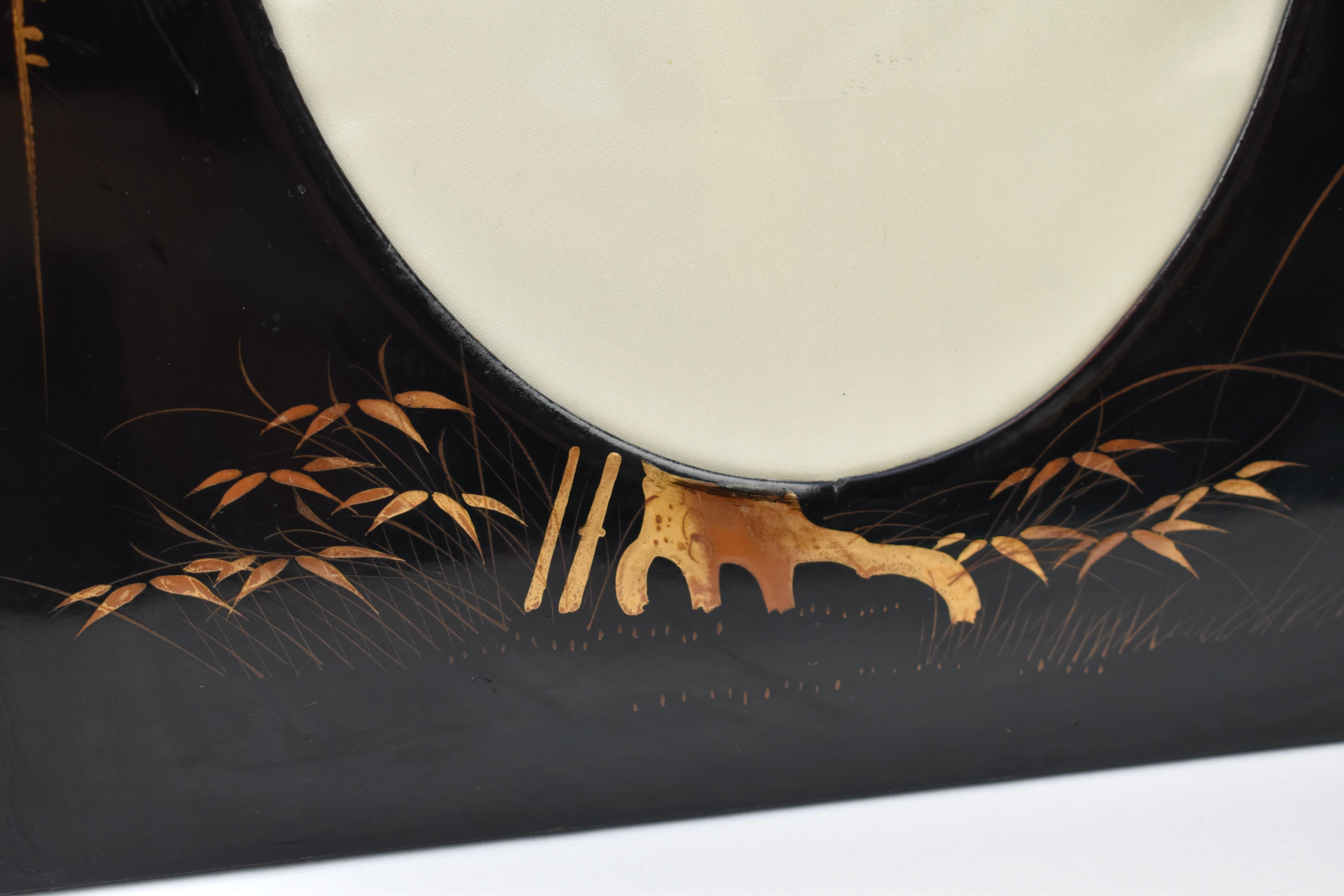 Early 20th Century 1920s Japanese Black Lacquer Picutre Frames For Sale