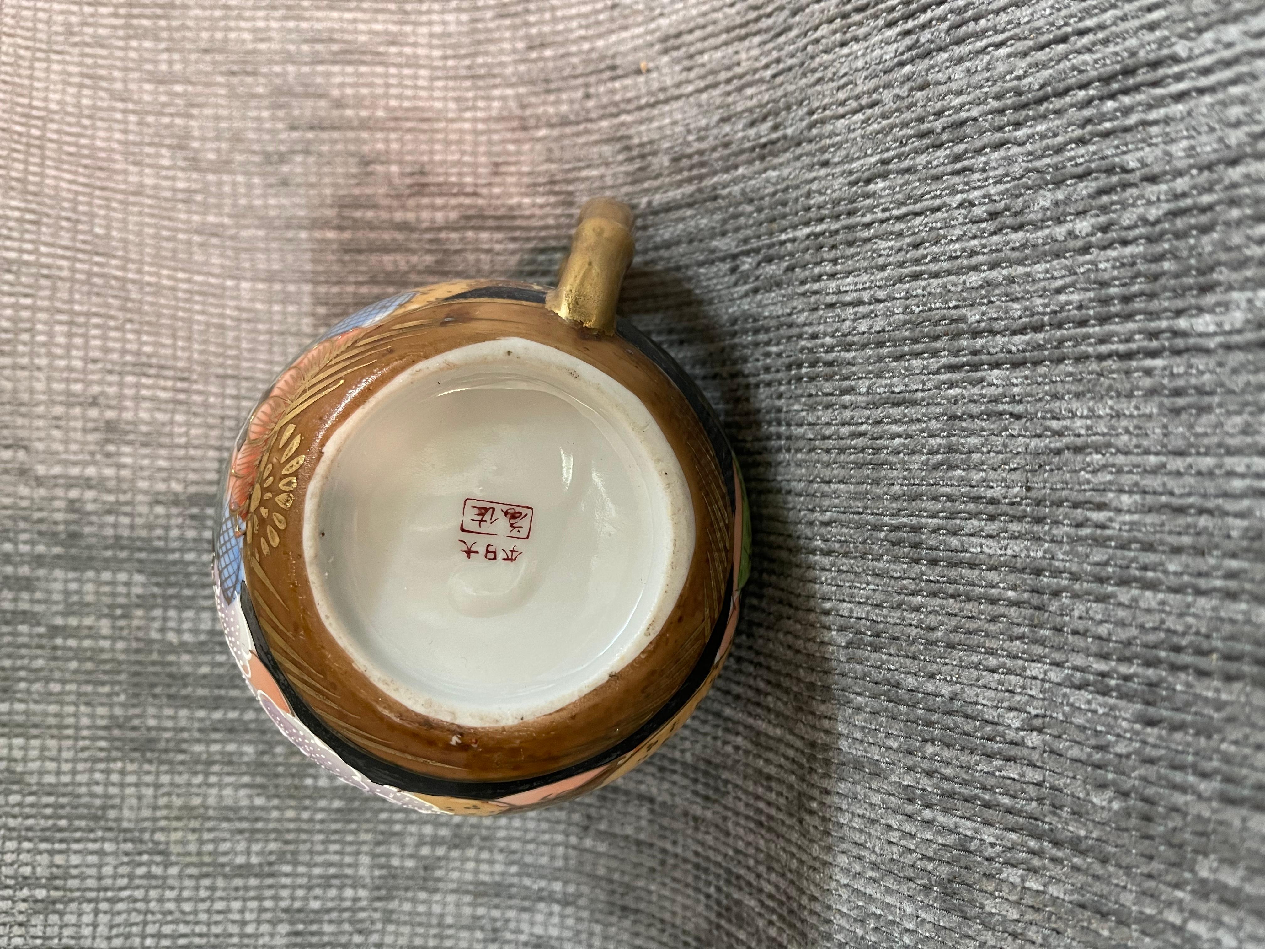 1920s Japanese Hand Painted and Gilded Demitasse Coffee Service For Sale 6