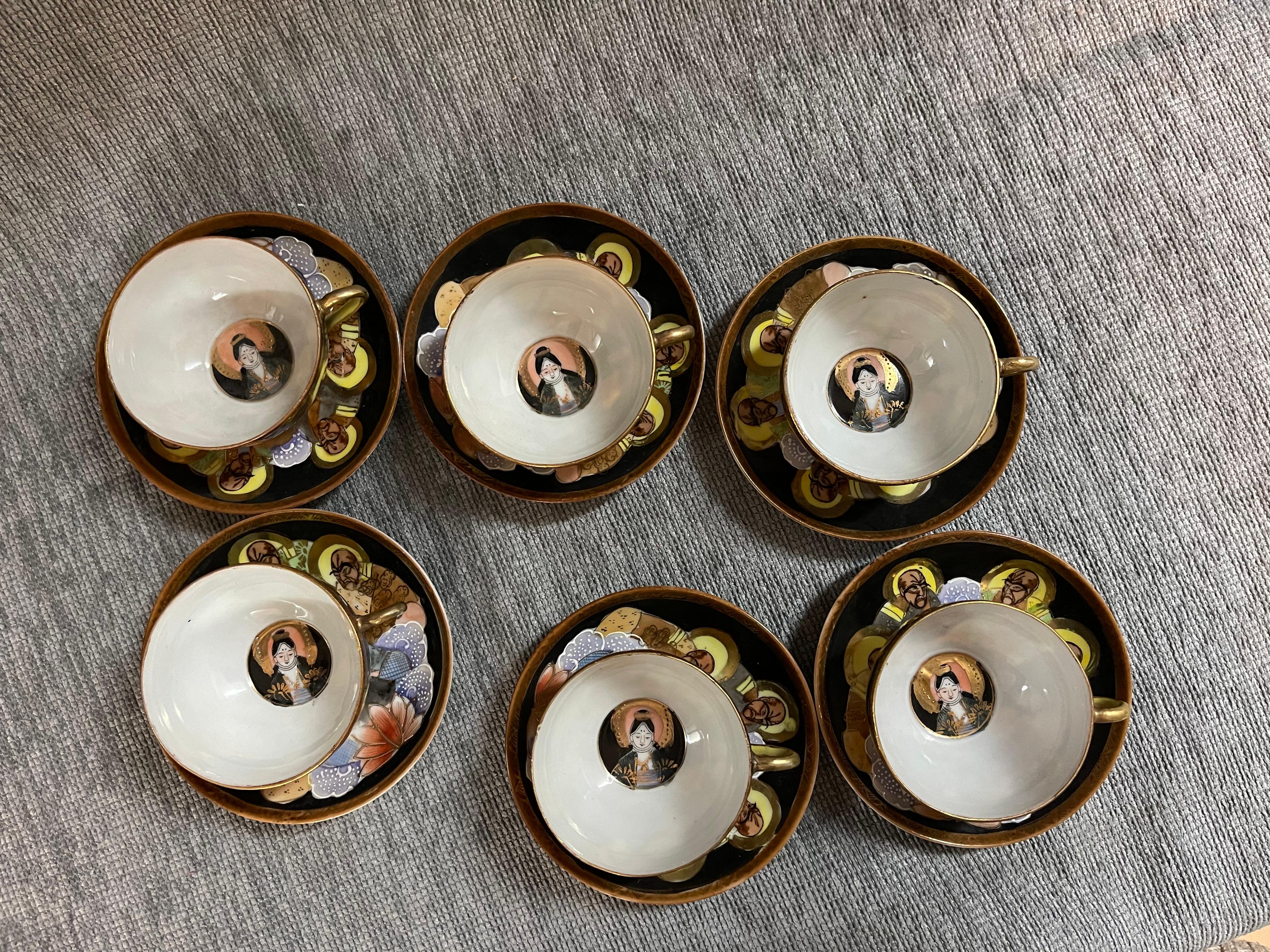1920s Japanese Hand Painted and Gilded Demitasse Coffee Service For Sale 8