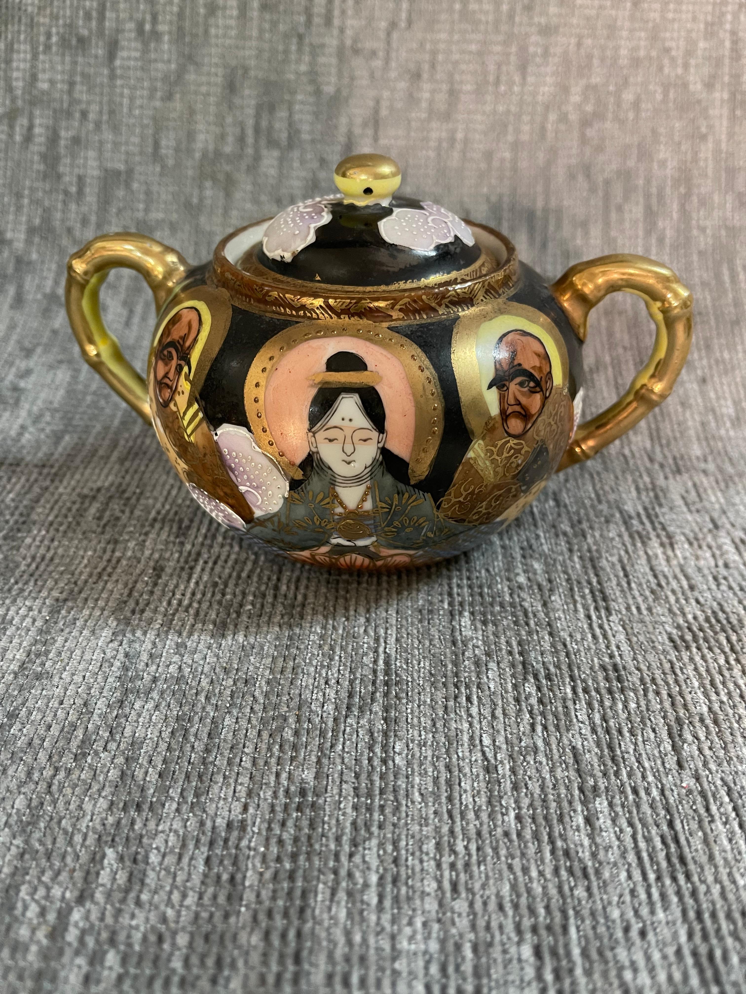 1920s Japanese Hand Painted and Gilded Demitasse Coffee Service For Sale 2