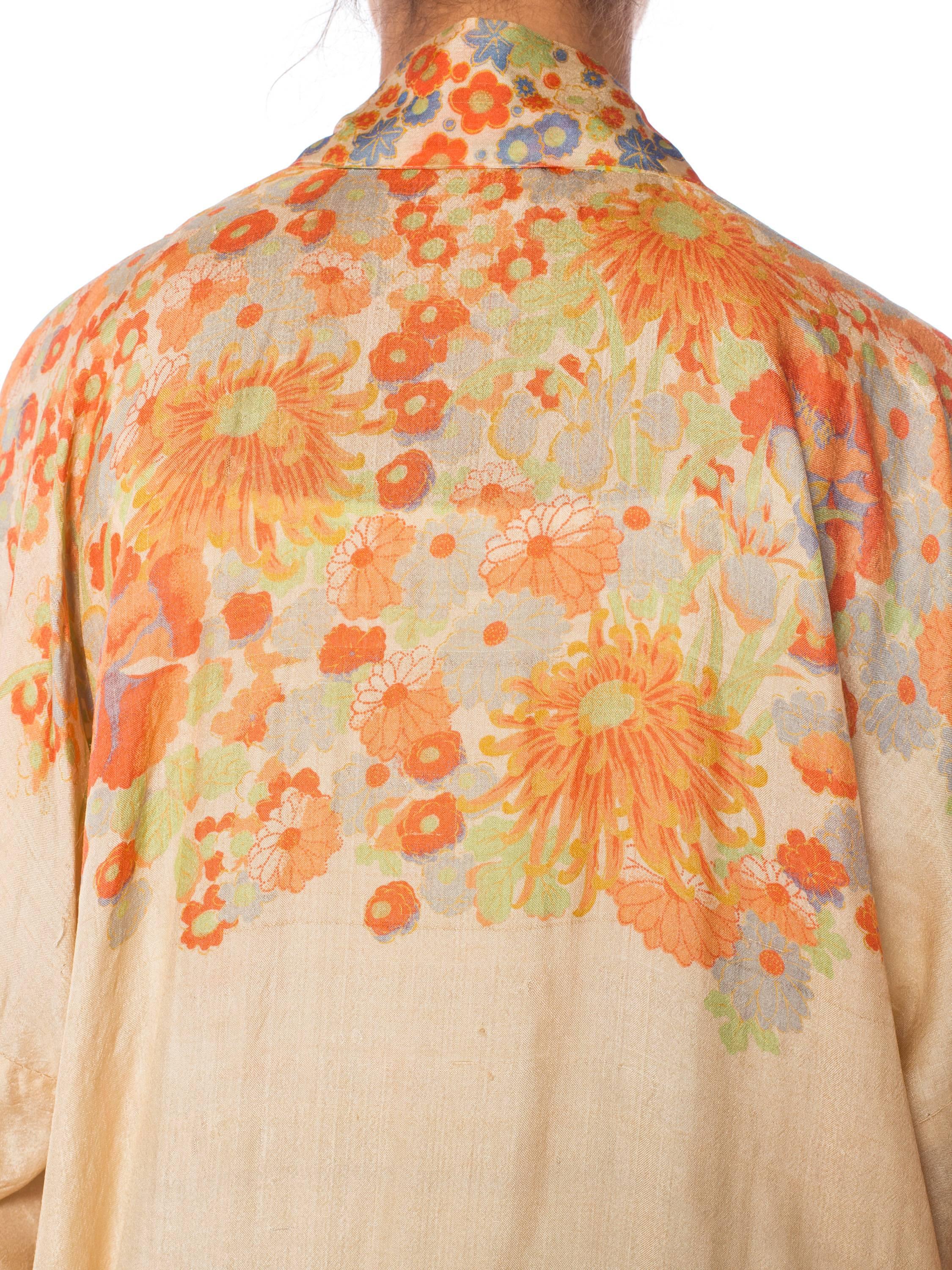 1920s Japanese Silk Pongee Kimono 5