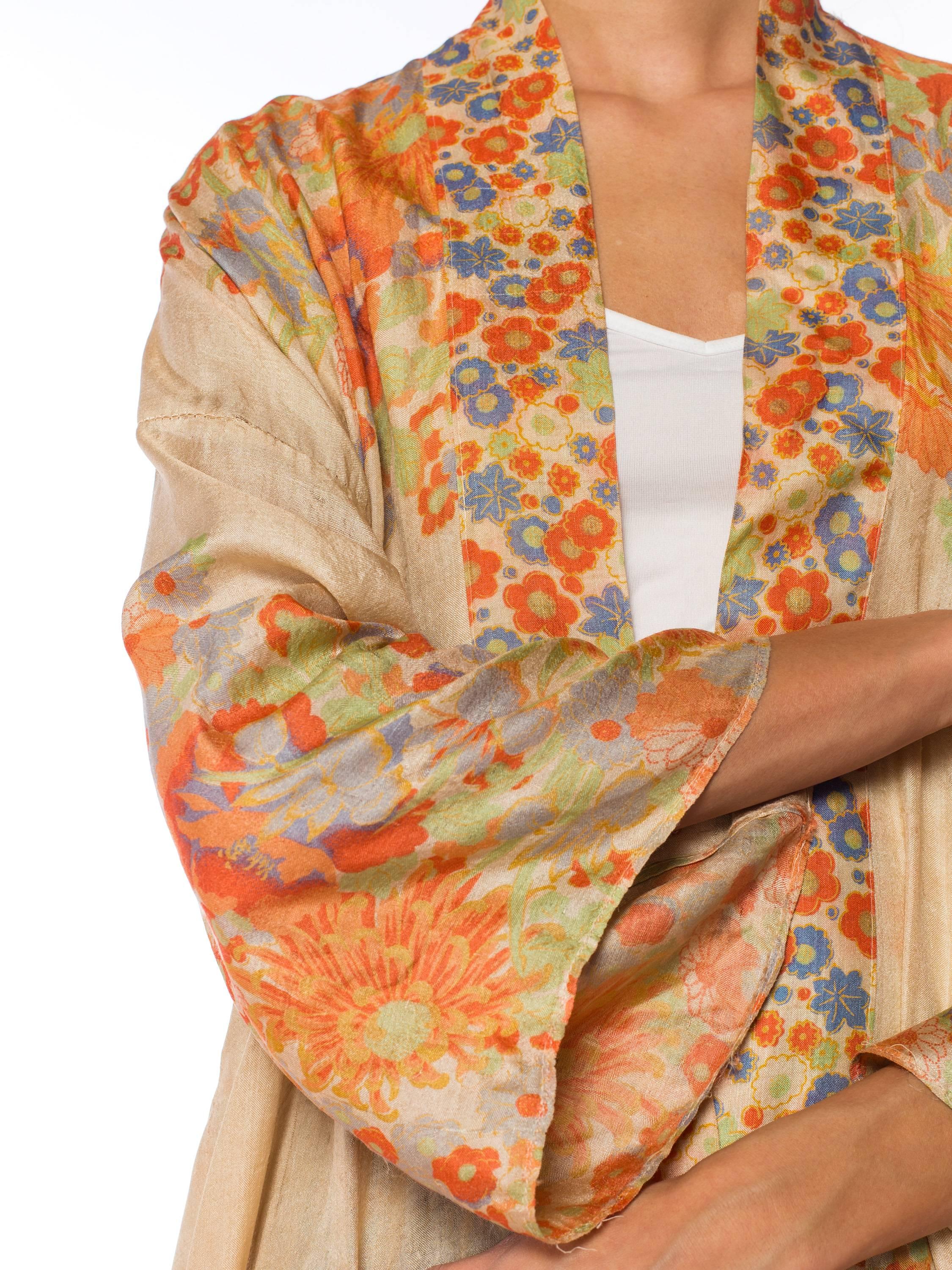 1920s Japanese Silk Pongee Kimono 3