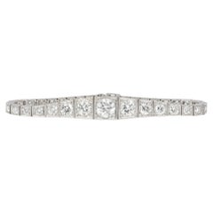 Années 1920 J.E. Bracelet Caldwell gradué en diamant et platine