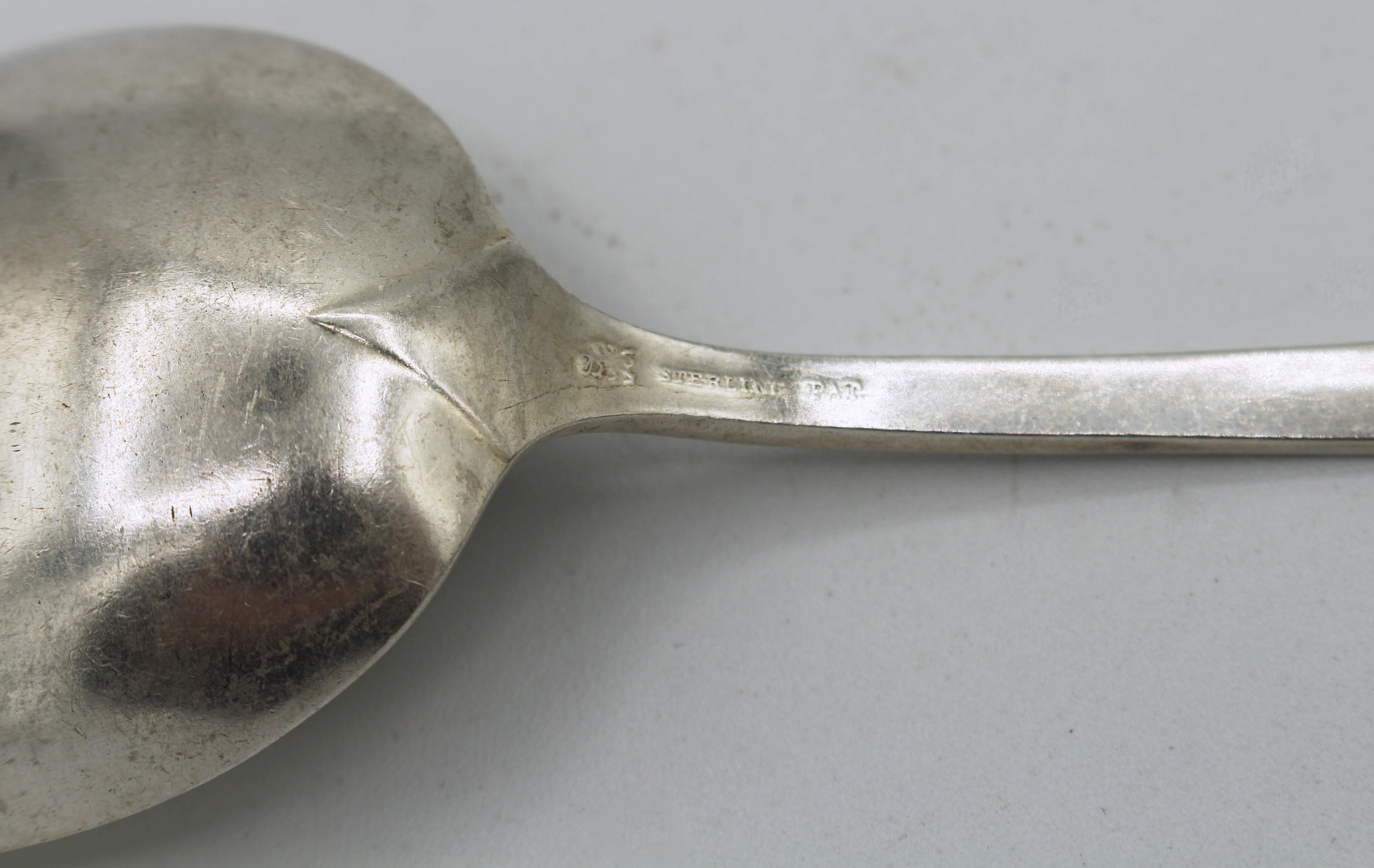 1920's Jenny Lind Large Sterling Soup Spoons, Set of 6 1