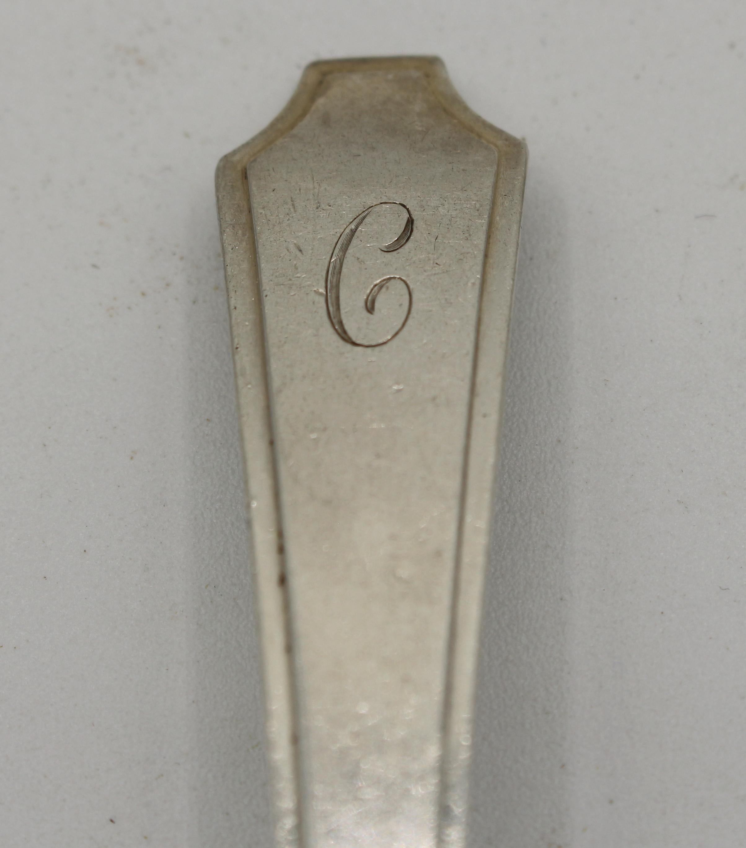 1920's Jenny Lind Large Sterling Soup Spoons, Set of 6 2