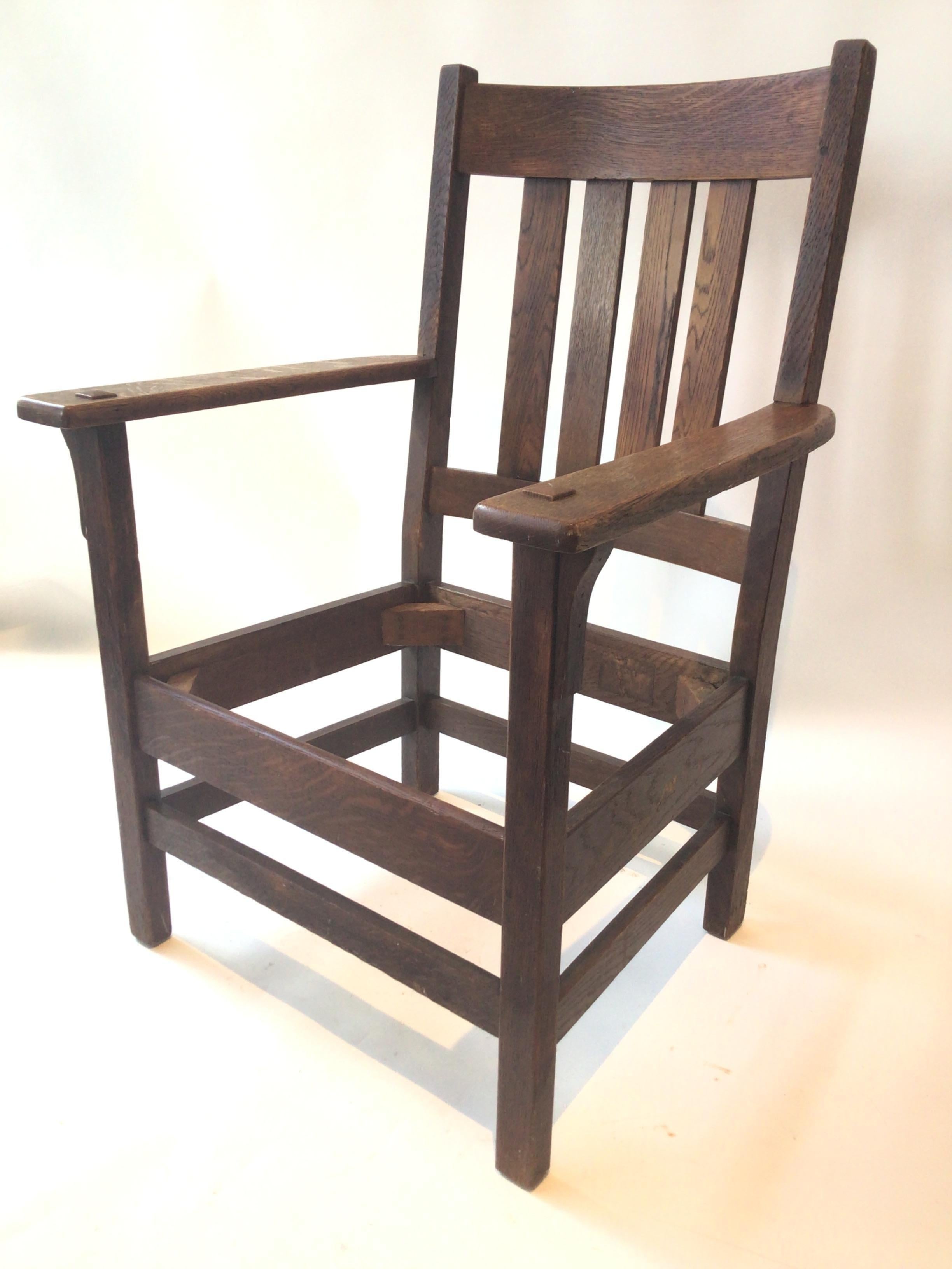 1920s Mission Oak armchair by J.M. Young & sons.