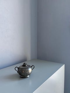 Ciotola di latta con coperchio Just Andersen Art Deco degli anni '20, Danimarca