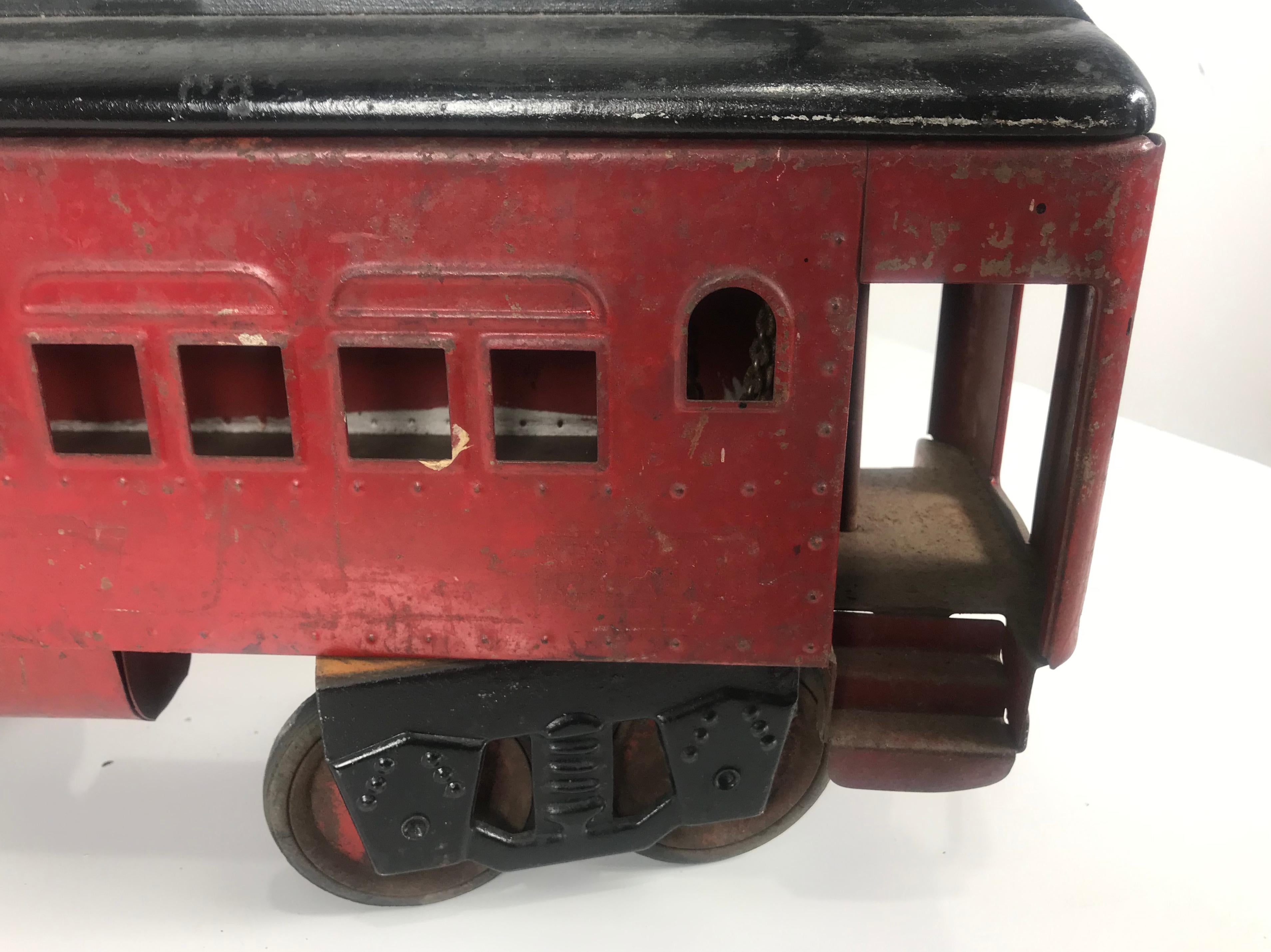 American 1920s Keystone Pullman Ride on Train / Trolly, Pressed Steel Toy