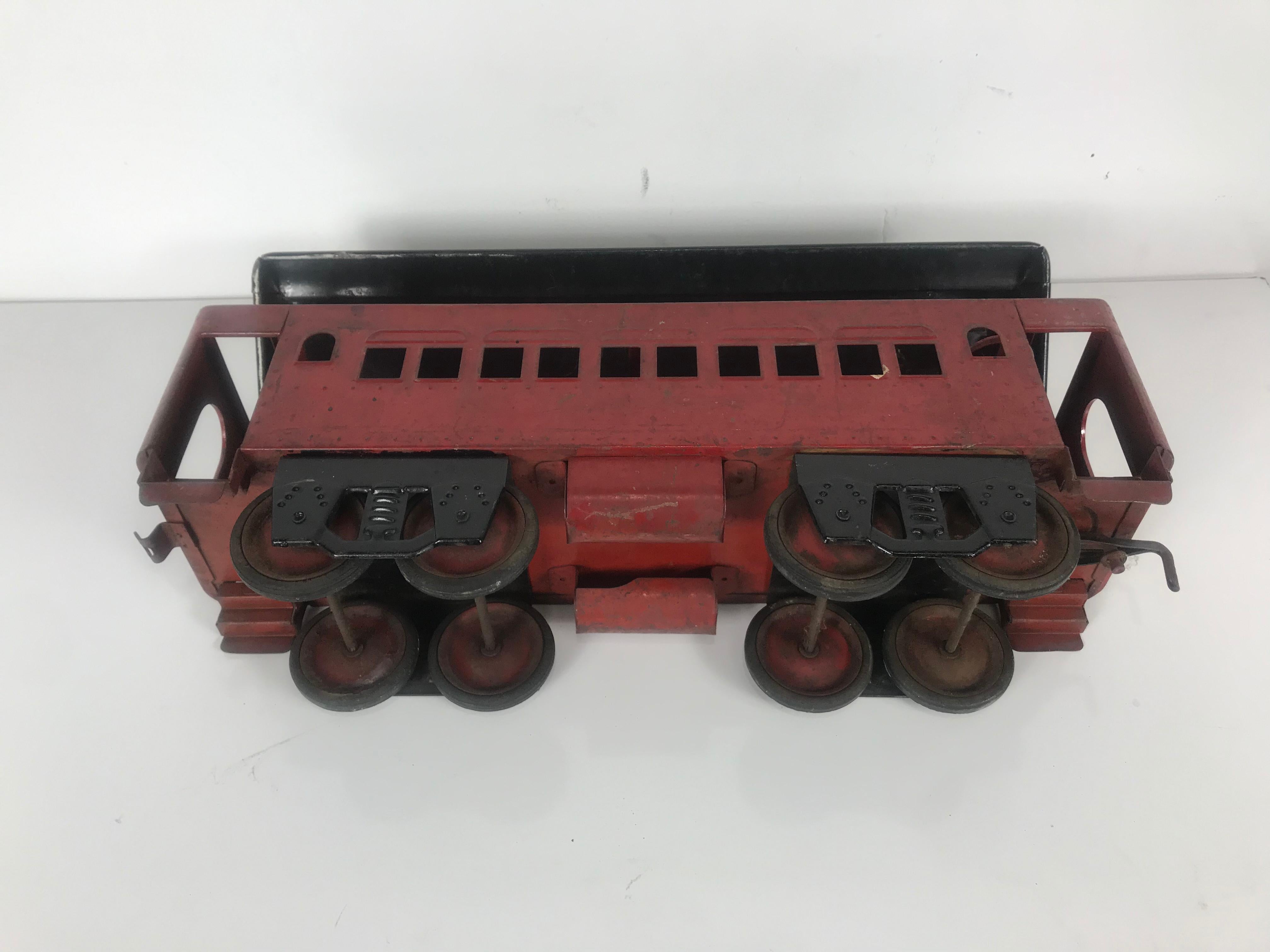 1920s Keystone Pullman Ride on Train / Trolly, Pressed Steel Toy In Good Condition In Buffalo, NY