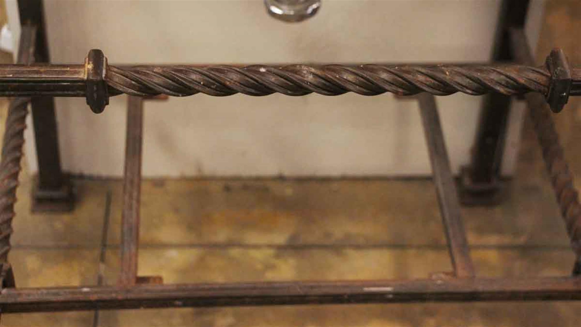 1920s Kohler Tan Marble Sink with Hand Twisted Wrought Iron Frame Base In Good Condition In New York, NY