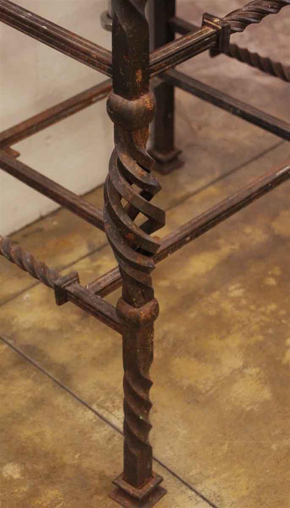 Early 20th Century 1920s Kohler Tan Marble Sink with Hand Twisted Wrought Iron Frame Base