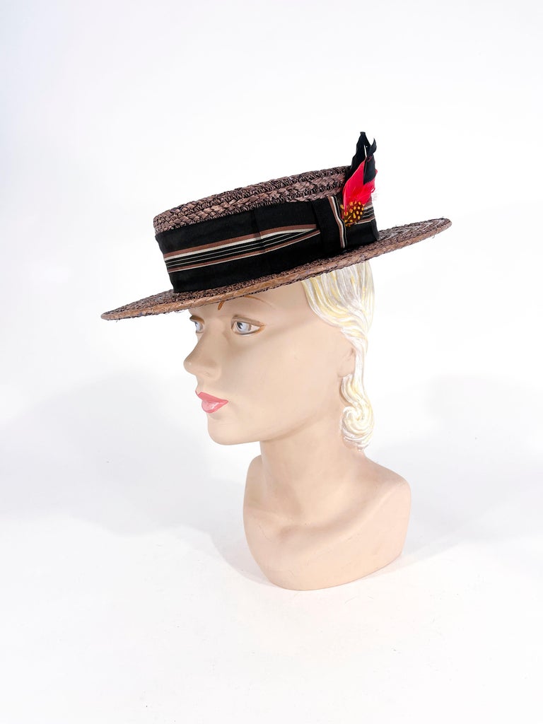 1920s Ladies Boater Hat For Sale at 1stDibs