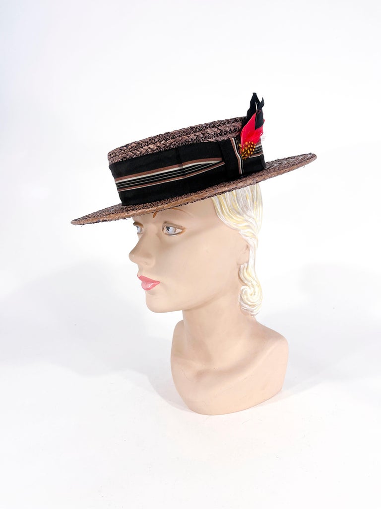 1920s Ladies Boater Hat For Sale at 1stDibs boater hat 1920s