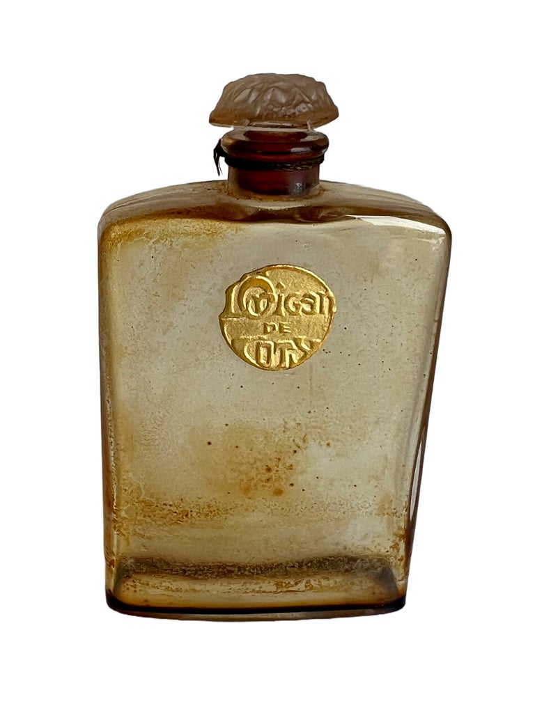 1920s Lalique Coty Voyager French Perfume Set Red Leather Case, L'origan