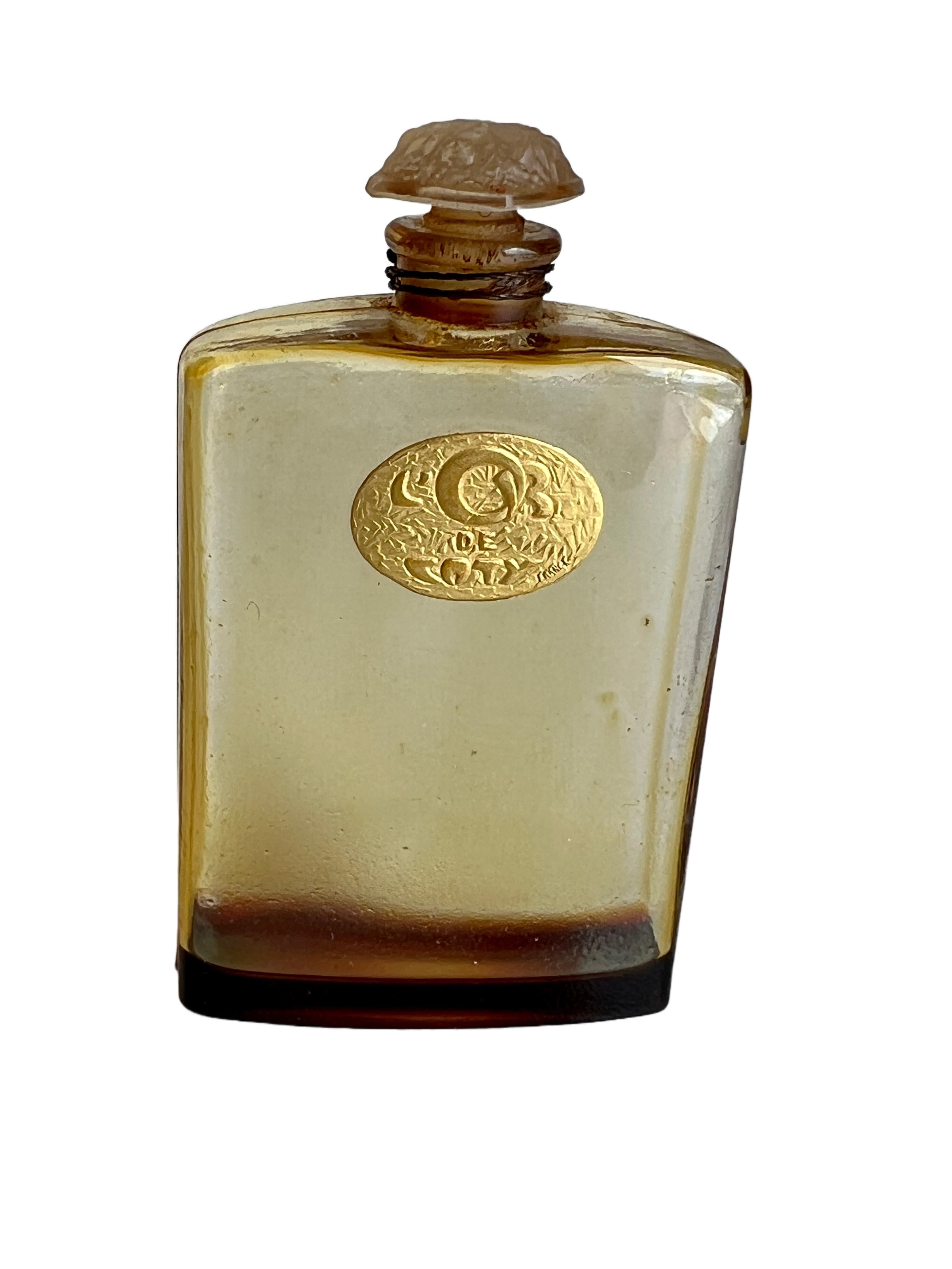 Französisches Parfüm-Set von Lalique Coty Voyager aus den 1920er Jahren und rotes Ledergehäuse, L'Origan im Angebot 1